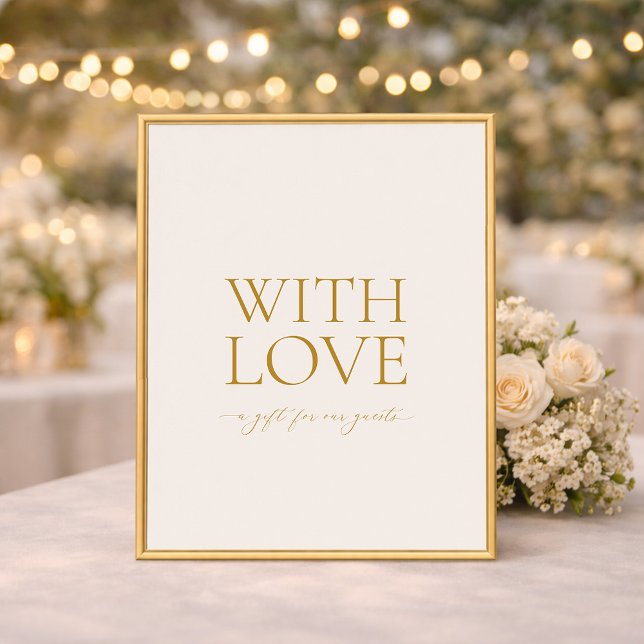With Love Elegant Wedding Favors Sign (Creator Uploaded)