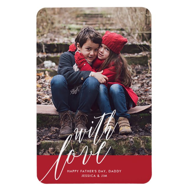With Love Father's Day Photo Magnet (Vertical)