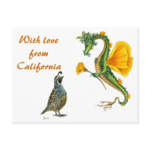 With  love from California - postcard