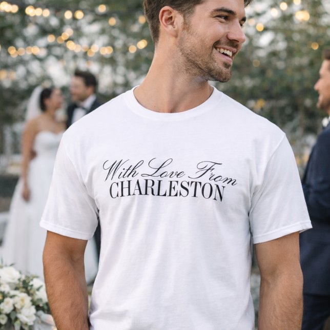 With Love From Custom City Wedding Merch Toss T-Shirt (Creator Uploaded)
