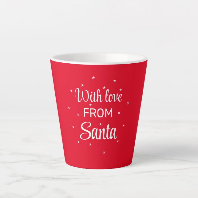 With love from Santa red white snowflakes Latte Mug (Front)