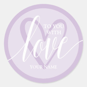 With Love Lavender Classic Round Sticker