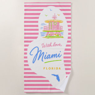 With Love Miami Lifeguard Towel