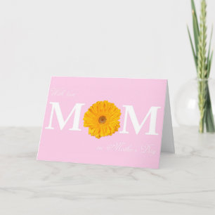 With Love Mom on Mother's Day Gerbera Daisy Flower Card