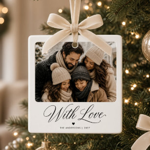 With Love Personalized Family Photo Christmas Ceramic Ornament
