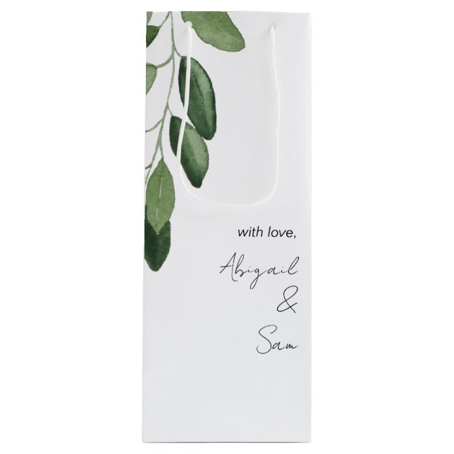 With Love Personalized Names Wedding  Wine Gift Bag (Front)