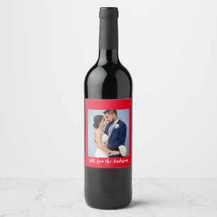 With Love Personalized Photo  Wine Label
