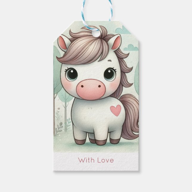 With Love Pony Forest Gift Tag (Front)