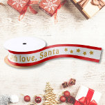 With Love Santa Custom Text Christmas Satin Ribbon<br><div class="desc">Add a text and easily create your personalized Christmas Ribbon. Click CUSTOMIZE to change the background colour or the text colour. You can TRANSFER this DESIGN on other Zazzle products and adjust it to fit most of the Zazzle items. Standard Studio designs are made in high-resolution vector graphics for a...</div>