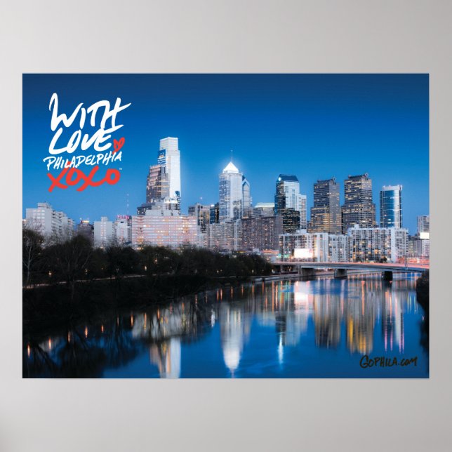 'With Love' Skyline Poster, 18" x 24" Poster (Front)