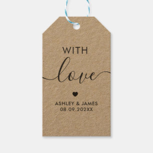 With Love Tags, Wedding Gift Tag, Kraft Tags