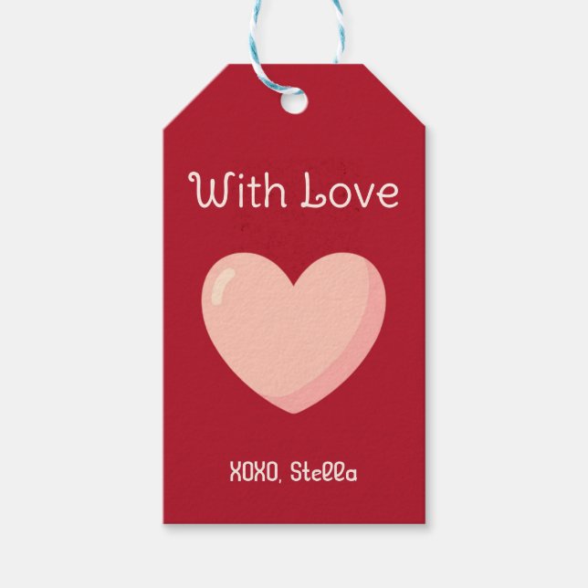 With Love Valentine Gift Tag  (Front)