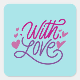 With Love Valentine's Day Quote   Sticker Seal