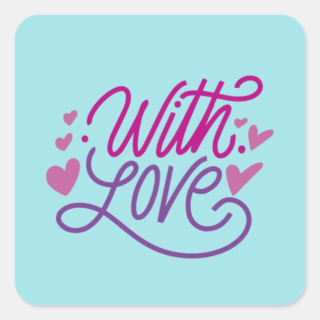 With Love Valentine's Day Quote | Sticker Seal (Front)