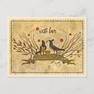 With Love Vintage Valentine Postcard 