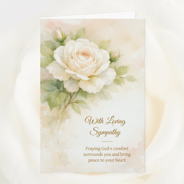 With Loving Sympathy Christian Ivory Floral  Card (Creator Uploaded)
