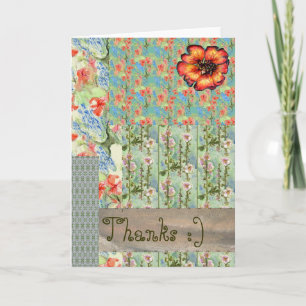 with many flowers thank you card