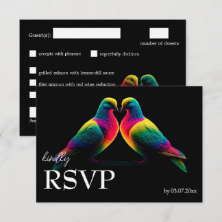 With menu. 🌈🕊️Doves of Promise RSVP Card