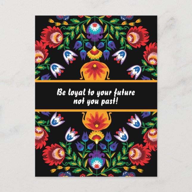 With  motivation Awesome polish Folk  Wycinanki Postcard (Front)