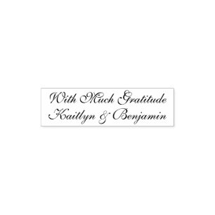 With Much Gratitude   Editable, Elaborate Script Self-inking Stamp