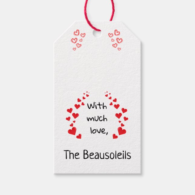 With Much Love Gift Tag (Can be Personalized) (Front)
