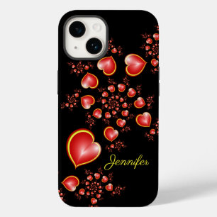With much Love Red Yellow Hearts Fractal Art Name Case-Mate iPhone 14 Case