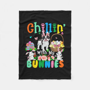 With My Bunnies Easter Day Bunnies French Bulldog Fleece Blanket