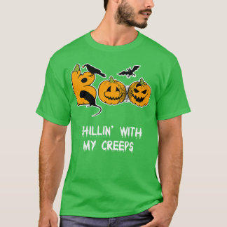 With My Creeps Funny Halloween Party Tee Scary Gif