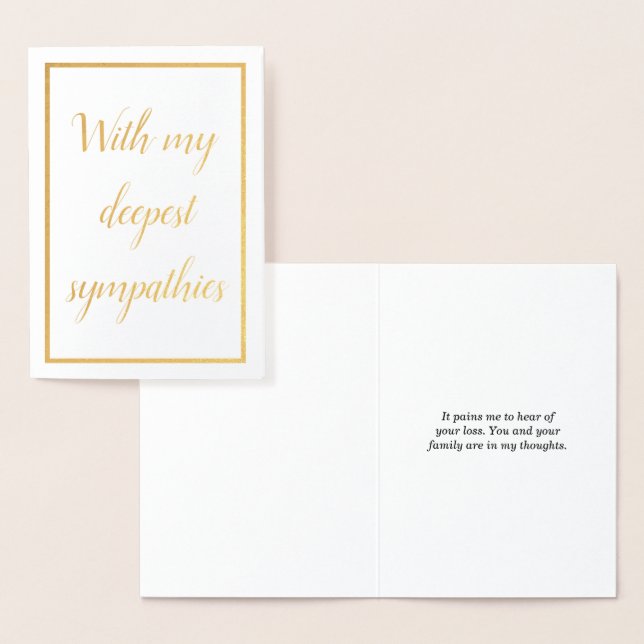 "With my deepest sympathies" Card (Display)