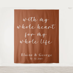 With My Whole Heart Wedding Photo Prop Backdrop Tapestry