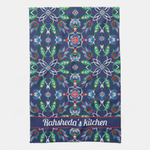 With name 💙 Beautiful Blue Iznik Turkish tiles Kitchen Towel