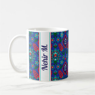 With name 💙 Beautiful Iznik Turkish pattern Coffee Mug