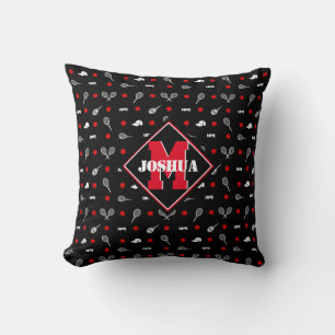 With name 🎾black and white tennis🎾 throw pillow
