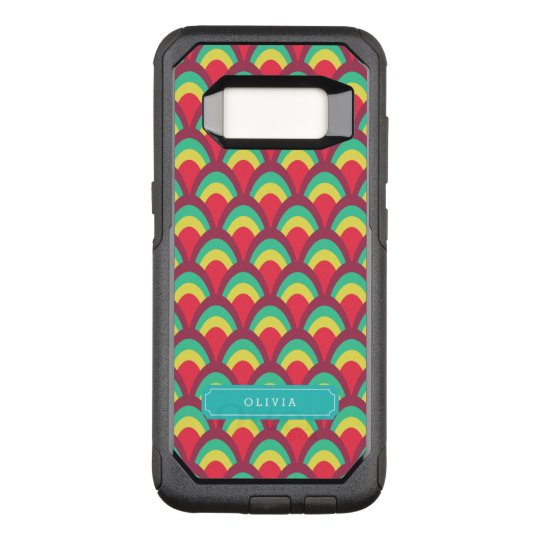 with Name Colourful Geometric Pattern OtterBox Commuter Samsung Galaxy S8 Case