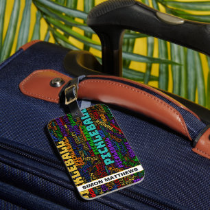 With name Pickleball lettering Luggage Tag
