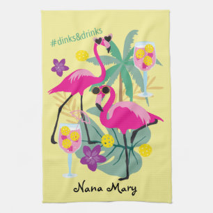 With name Summer Pickleball 🤩Tropical party Kitchen Towel