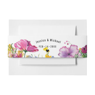 With names and date🌻💗🌹 Meadow Blooms Collection Invitation Belly Band