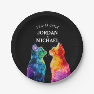 With names,Purrfectly Yours: A Rainbow Love Story  Paper Plate