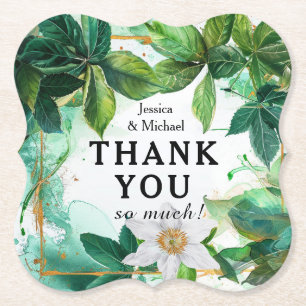 💍With names Thank You Passiflora Serenity Paper Coaster