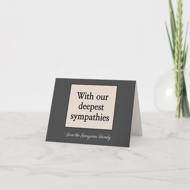 "With our deepest sympathies" Sympathy Card (Front)