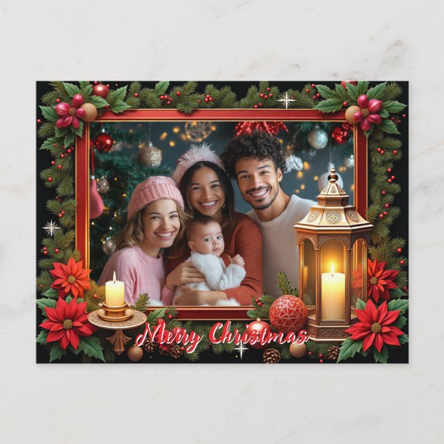 With own photo Cozy Christmas Keepsake Holiday Postcard (Front)