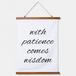 With Patience Wood Topped Wall Tapestry