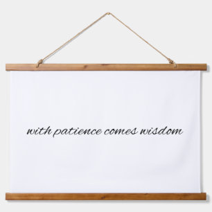 With Patience Wood Topped Wall Tapestry