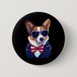 With Patriotic Usa Flag American Independence Day 2 Inch Round Button