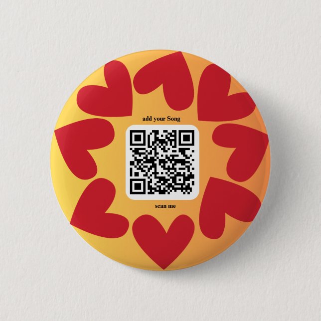 With personalized song by QR code 2 Inch Round Button (Front)