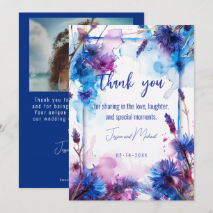 💍With photo Cornflowers and Lavender Bliss Thank You Card