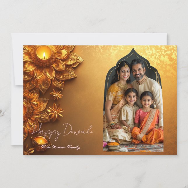 With Photo & custom text Golden Grace card (Front)