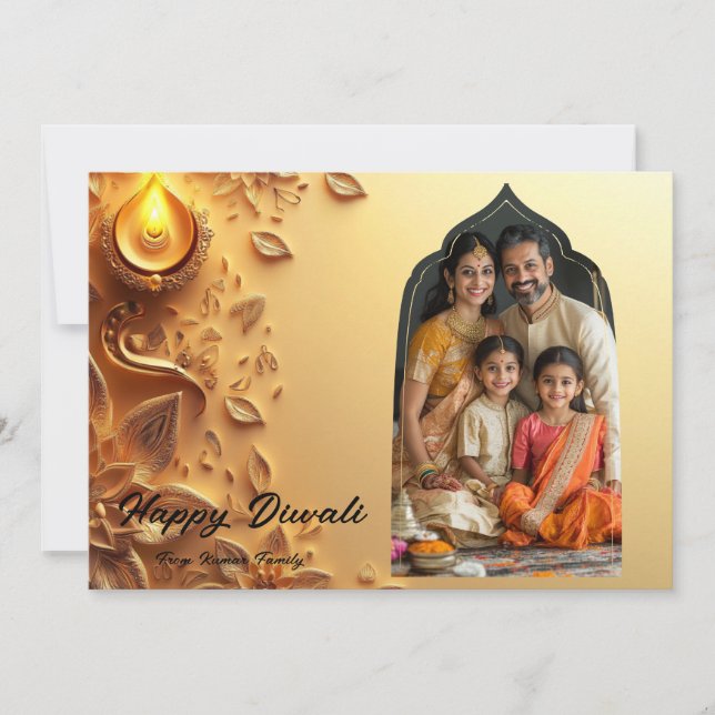 With Photo & custom text Golden Grace card (Front)
