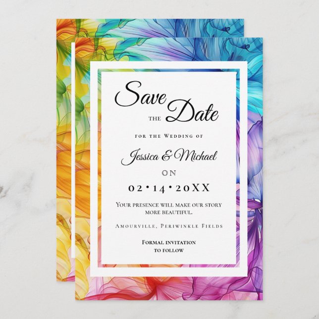  With photo Ethereal Bloom Save The Date (Front/Back)