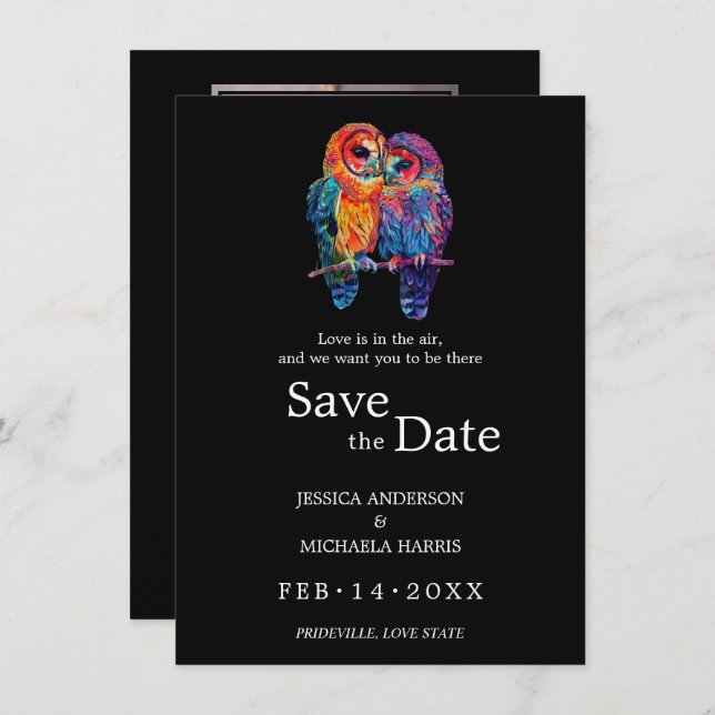 🌈 With photo LGBTQ Eternal Unity wedding  Save The Date (Front/Back)